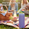 thumbnail image 4 of Termo Botella de Agua Hidranur 32 Oz, Tapa Hermética Antifugas, Morado/Verde, 4 of 5