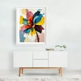 thumbnail image 2 of Explosive Bloom - Painting Abstract Floral Modern Art Flowers Psychedelic Art Deco White Framed Wall Art Print 8 x 10 inches, 2 of 3