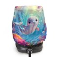 thumbnail image 7 of KUIFORTI Baby Car Seat Cover, Dolphin Print Baby Car Seating Sun Shade Cover for Keeping Infant Car Seat Cool, Foldable Car Accessories, Easy to Install, 7 of 7