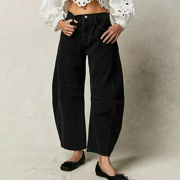2024 New Cropped Pants Women Y2k Barrel Jeans Streetwear Ladies Denim Trousers Korean Fashion Loose Baggy Jeans джинсы женский tzw
