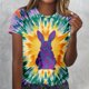 thumbnail image 2 of Tops de Cuello Redondo para las Mujeres de Moda Suelto Casual Relajantemente Impresa Camiseta de Manga Corta Top Casual Tops Sueltos para las Mujeres, 2 of 5