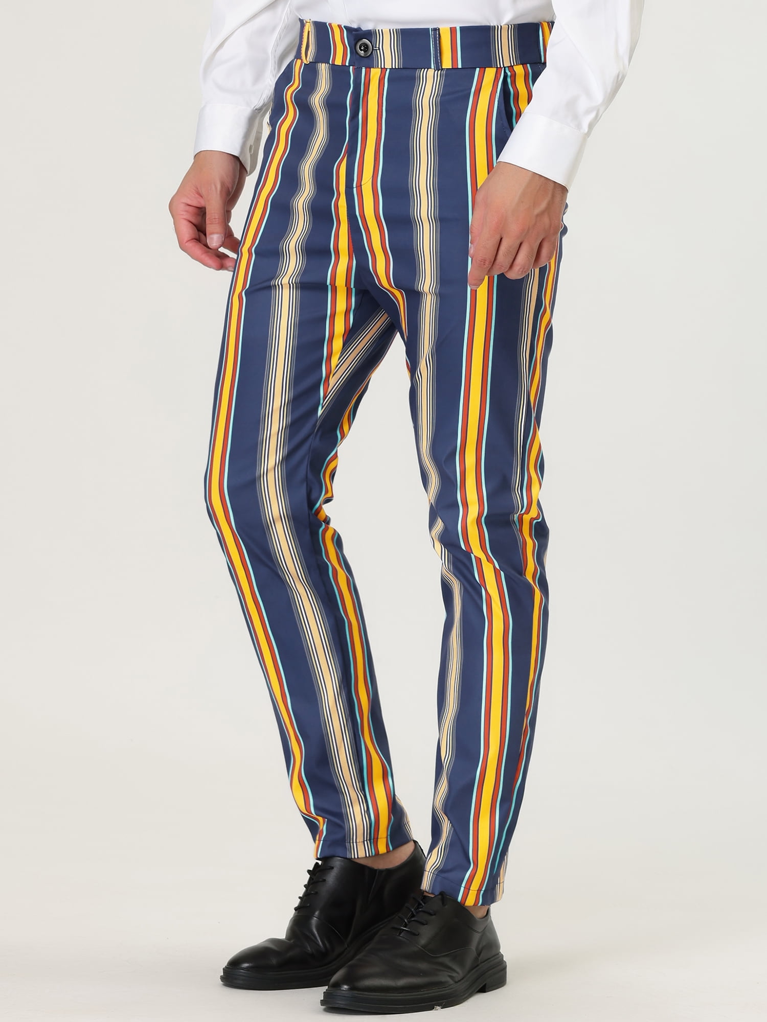 Lars Amadeus Pantalones De Moda Para Hombre De Cuadros Pantalones
