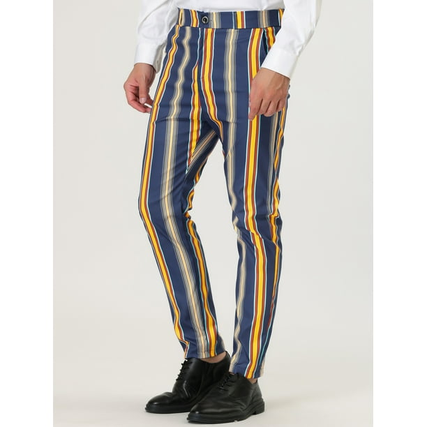 Lars Amadeus Pantalones De Moda Para Hombre De Cuadros Pantalones