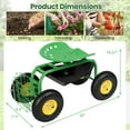 thumbnail image 3 of Costway Rolling Tray Gardening Planting with Work Seat Garden Cart Green, 3 of 7