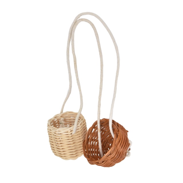 Bolsa De Cesta De Mimbre, Tamaño 7x13cm, Longitud, Mini, Portátil, Peso Ligero, Dureza Fuerte, Bolsa De Fotografía De Mimbre Manual