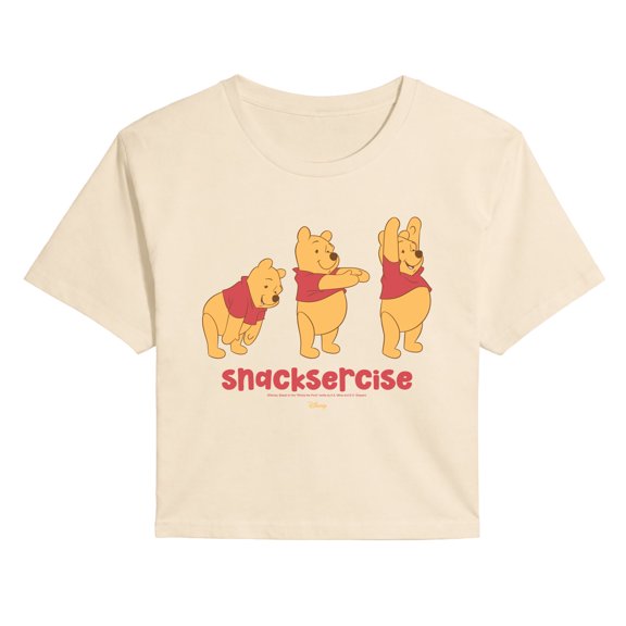 Winnie the Pooh - Snacksercise - Juniors Cropped Graphic T-Shirt