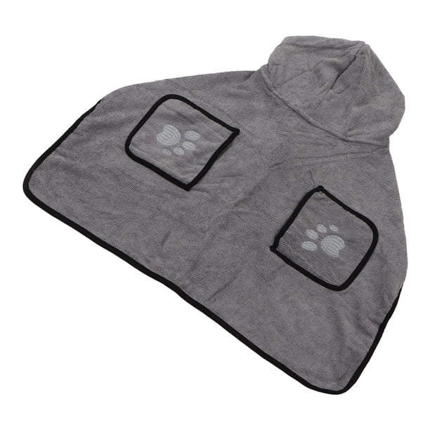 Bata de secado para perros Bling bling, toalla de baño súper absorbente con bolsillos para las manos XL