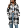 thumbnail image 2 of LOVZFMLL Vestes pour Femmes Mode Décontractée Confortable Manches Longues Col Rabattu Bouton Poche Blouse Manteau, 2 of 9
