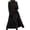 Black, variant on Women Winter Overcoat Open Stitch Turn-down Collar Long Sleeves Windbreaker Loose Cardigan Calf Length Outdoor Woolen Coat