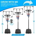 thumbnail image 2 of UPYOOE Basketball Hoop 28" Teenagers Height Adjustable 5.6-7 'Basket 28" Backboard Portable Basketball Goal System with Stable Base and Wheels, use for Indoor Outdoor, 2 of 8