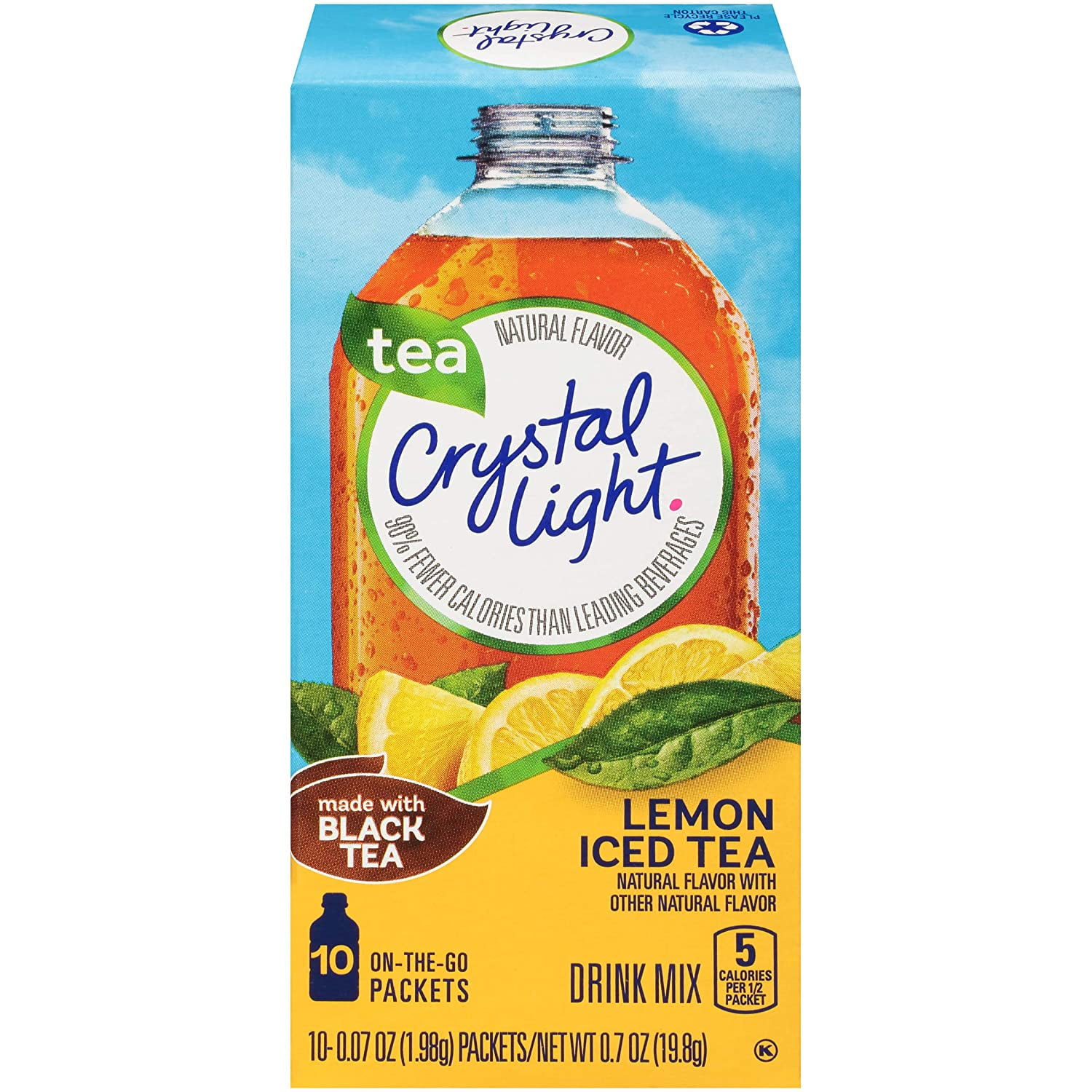 Crystal Light Iced Tea Drink Mix, 0.07 Oz, Pack of 10
