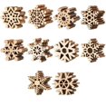 thumbnail image 2 of 50 piezas de adornos navideños de madera con estampado de copos de nieve, 2 of 5