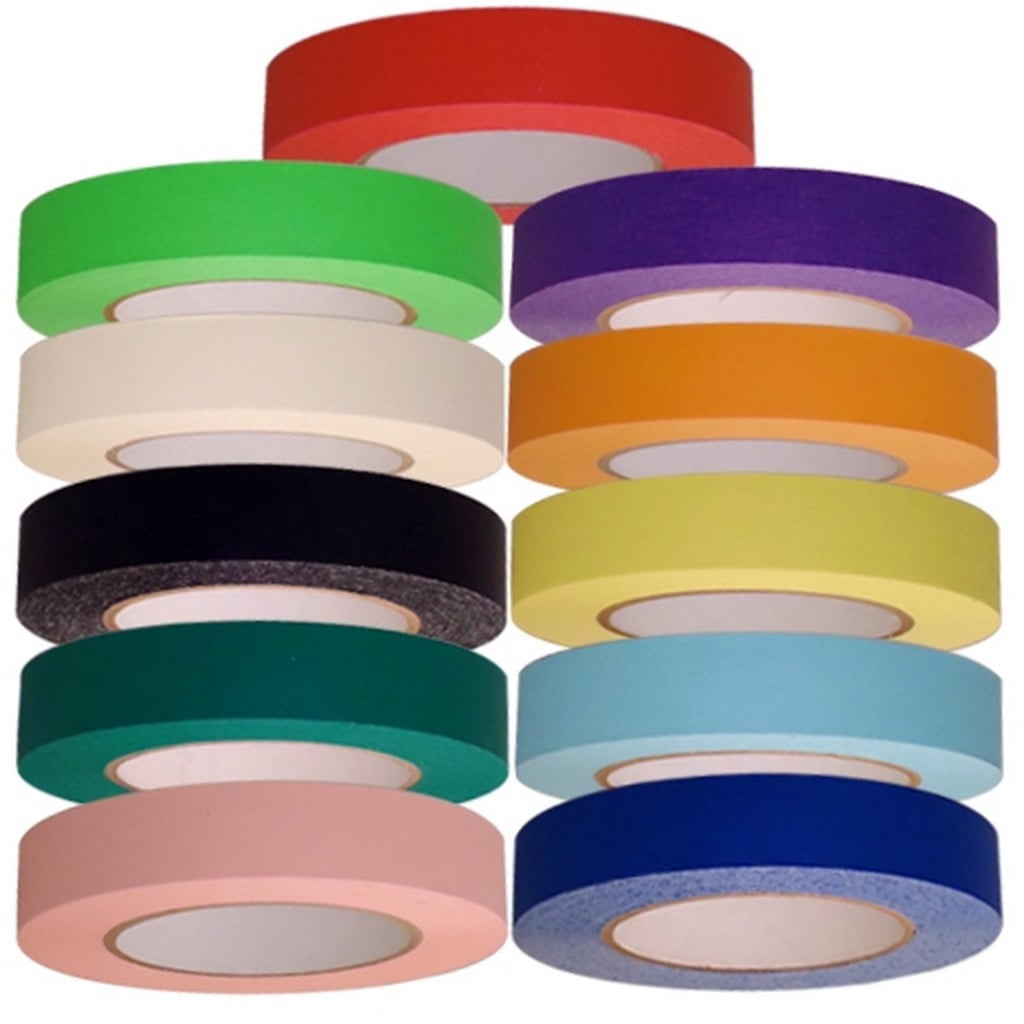 Colored Masking Tape 1" x 55 Yard Roll Rainbow Pack (11 Rolls)