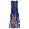 thumbnail image 5 of Fankiway Robe Longue Sans Manches à Col en V Imprimée Mode Rétro pour Femmes Robes de Plage Grande Taille, 5 of 5