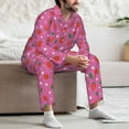thumbnail image 7 of Sikiie Strawberry Floral Mens Pajama Set, Soft Warm Long Sleeve Sleepwear, Cozy Button-Down Pjs for Men-XX-Large, 7 of 7