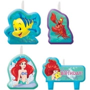 Disney Little Mermaid Birthday Candles , Set of 4