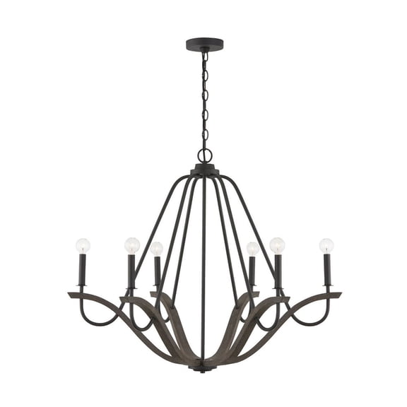 6 Light Chandelier In Farmhouse Style-29.5 Inches Tall And 36 Inches Wide     -Traditional Installation Capital Lighting 447661Ck