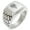 Silver, variant on Stainless Steel Hera Greek Goddess of Marriage Geometric Pattern Step-Down Biker Style Polished Ring