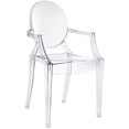 thumbnail image 3 of Home Square 2 Piece Polycarbonate Dining Arm Chair Set in Clear, 3 of 5