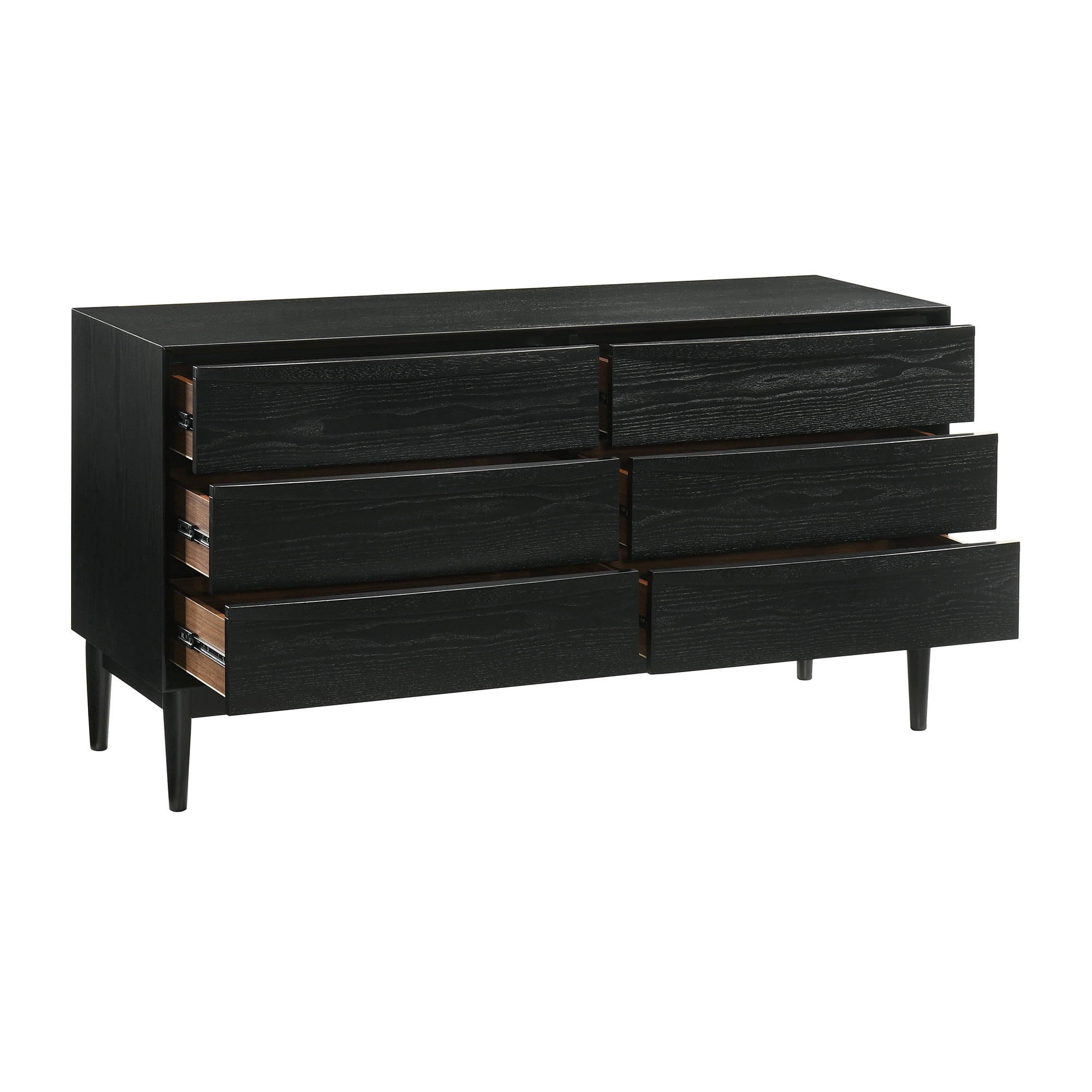 Artemio King 4 Piece Wood Bedroom Set in Black Finish