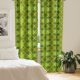 thumbnail image 3 of Ambesonne Modern Window Curtains, Vivid Flower of Life, Each 28" W x 95" L, Yellow Hunter Green, 3 of 5