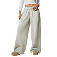 thumbnail image 2 of Women'S Wide Leg Sweatpants High Waisted Baggy Interior Drawstring Sweatpants Straight Leg Sweat Pants Light Gray M, 2 of 9