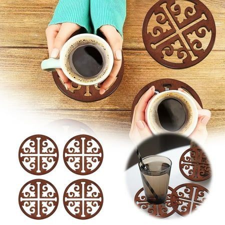 

Fun Wooden Art Kit DIY Art With Stand For Beginners Adults Children Art Round Wooden Coffee Coffee Office Wooden Gift 4 PCS