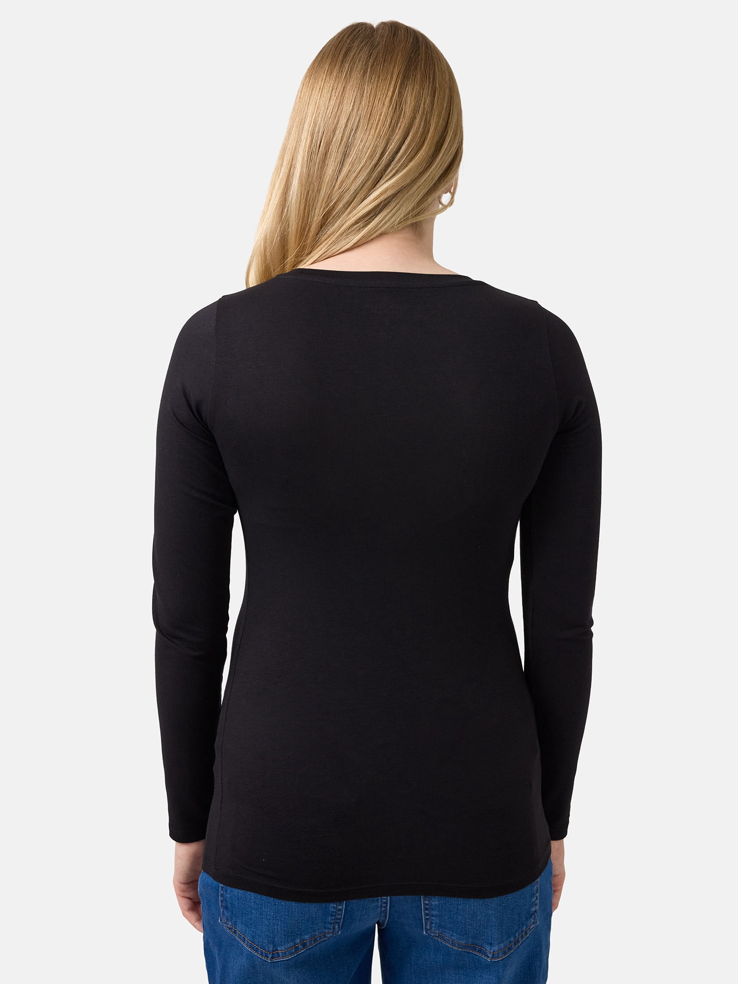 Ingrid & Isabel For Every Belly Women's Maternity Scoop Tee with Long Sleeves, Sizes S-XXL