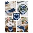 thumbnail image 4 of Hokiten Kitchen Dinner Napkins Set of 6 Blue Love Heart Cloth Napkins Reusable Washable Table Napkins for Weddings Cocktail Parties Holiday Table Decor 20x20 Inch, 4 of 8