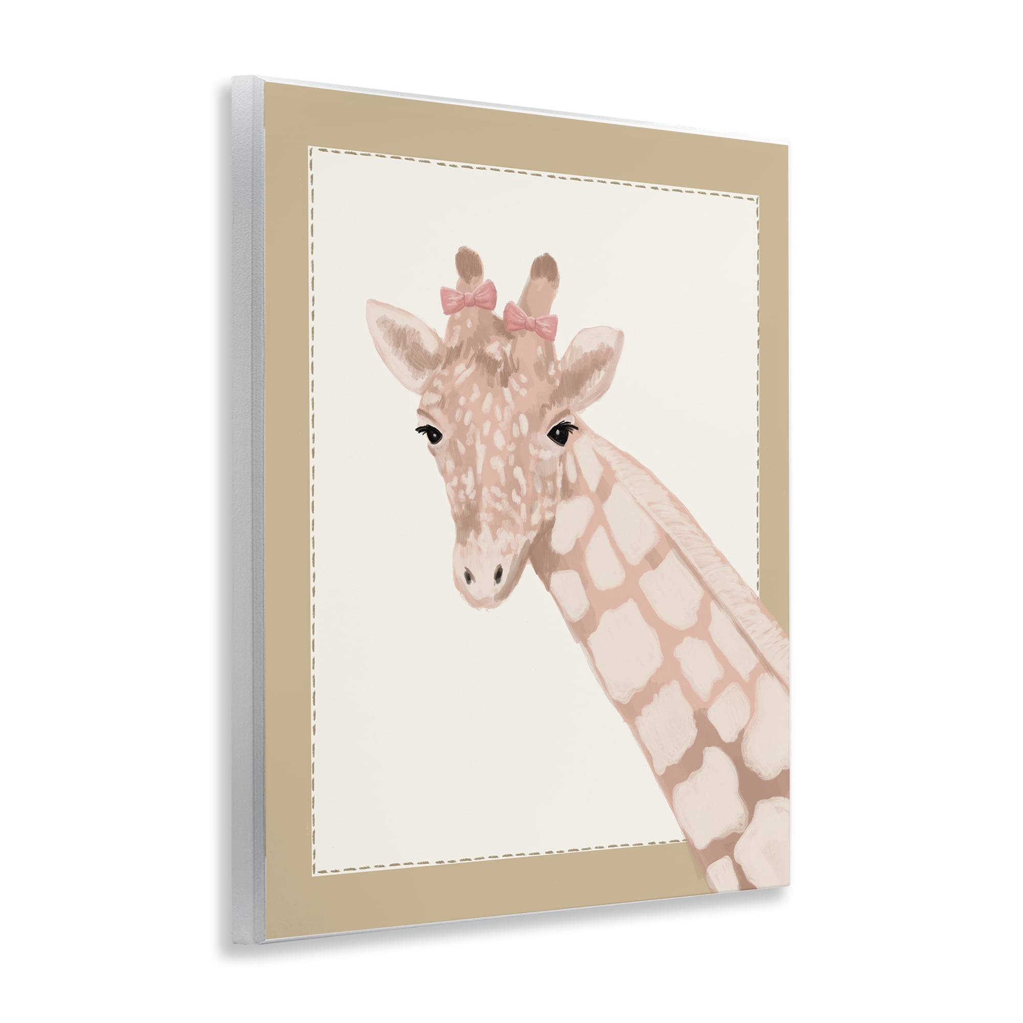 Stupell Industries Sweet Giraffe with Bows Wall Plaque Art, design by Sadie Harper
