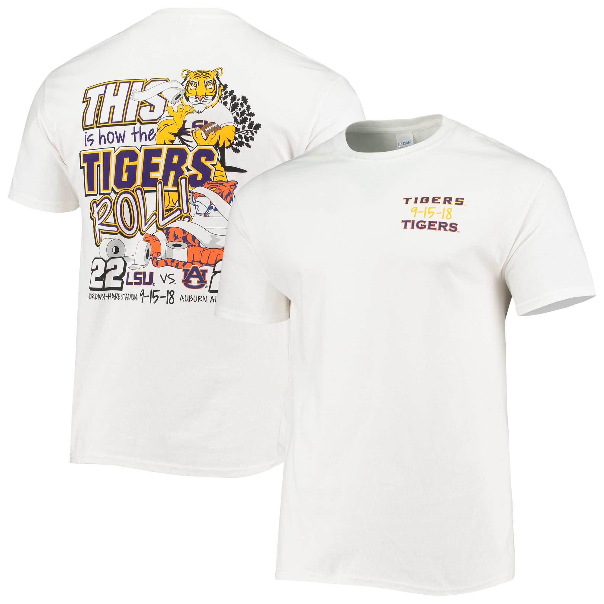 LSU Tigers Tiger Roll T-Shirt - White 