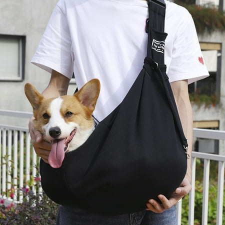 Mamamax Dog and Cat Sling Carrier Hands Free Reversible Pet Papoose Bag Adjustable Shoulder Strap Soft Pouch and Tote Design Suitable for Puppy  Small Dogs  and Cats for Outdoor Travel(Black)