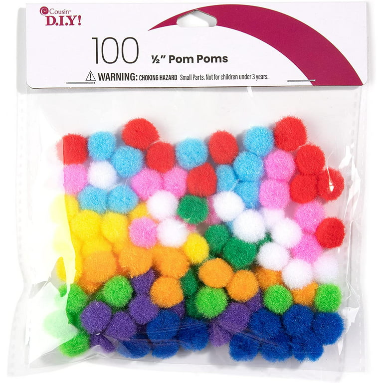 Acrylic Pom Pom, 5mm, 100-pc, Multi Mix