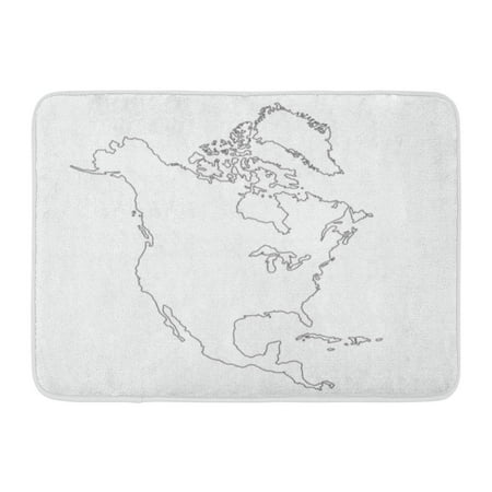 Godpok American Blue World North America Outline Map In Graphic Design White Alaska California Rug Doormat Bath Mat 236x157 Inch