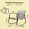 thumbnail image 3 of Aiho 3-Piece Outdoor Rocking Patio Set with Coffee Table, for Porch, Garden, Backyard - Grey, 3 of 7