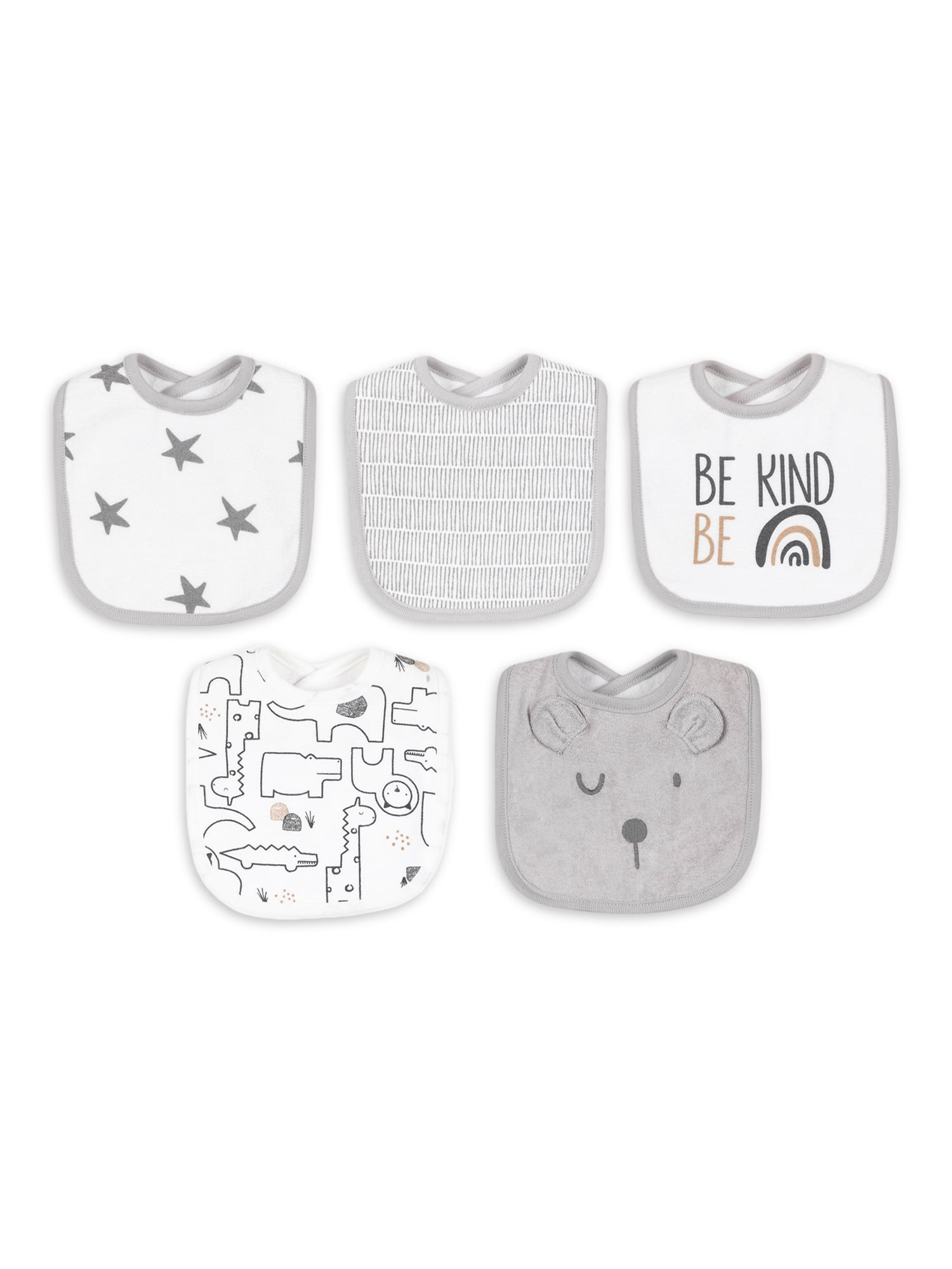 13x12 Inch Bestgift Unisex Baby Cotton Solid Color Snap Drool Bibs One Size White