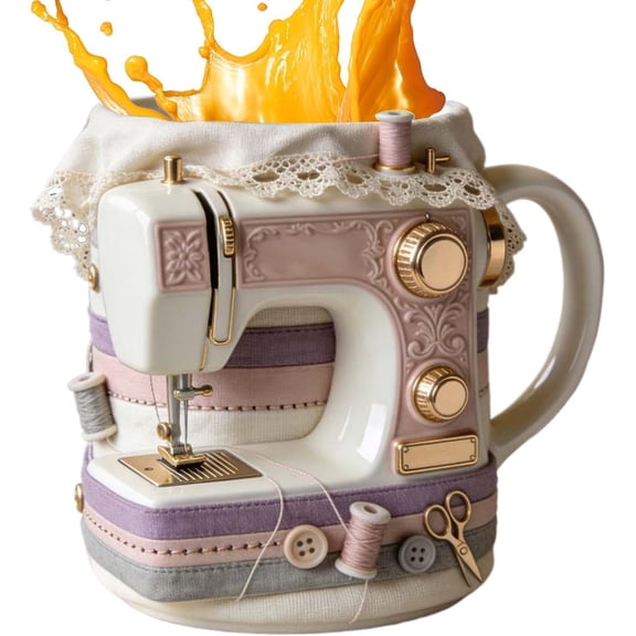 Sewing Machine Mug Ceramic Coffee Cup Tailor Design Drinkware