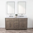 thumbnail image 2 of Barrett 60 Inch Oak Vanity with Oval Undermount Sinks - Gray Oak, 2 of 2