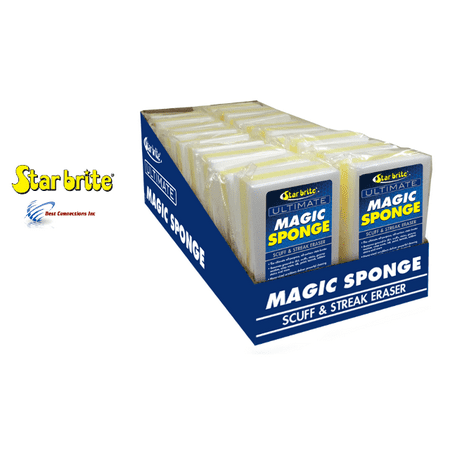 Star brite Mr Clean Magic Sponge Scuff & Streak Eraser Cleaner 18 Pieces (Best Way To Clean Scuff Marks Off Walls)