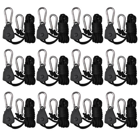 Yescom 12pcs Yoyo Hanger 150lbs Heavy Duty Rope Ratchet Adjustable for HPS MH T5 Grow Light Reflector (Best Hps Grow Lights)