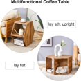 thumbnail image 3 of SUDICA Hexagon Wood Coffee Table, Dual-Use Storage Accent Table for Living Room or Corner, 3 of 10