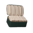 thumbnail image 4 of Estuche de viaje de joyería, regalos de caja de joyeros, anillos de collar, organizador de bolsas de aretes para la boda de cumpleaños hija mujer verde, 4 of 10