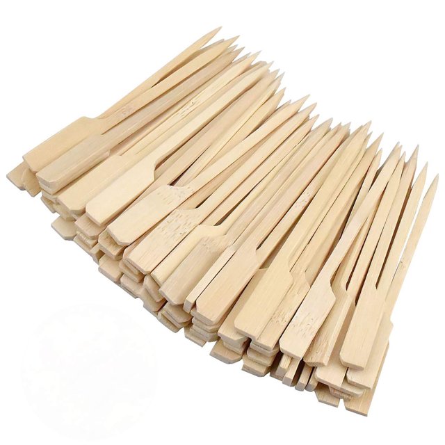 200 palitos de bambú natural - Suministro de barbacoa desechable resistente para cocina (A) Likrtyny Para estrenar