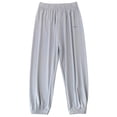 thumbnail image 5 of SGFCWSX Girls Sweatpants Elastic Waist Soft Loose Fit Jogger Pants with Elastic Cuffs for Kids Gray Size 7 Years, 5 of 6