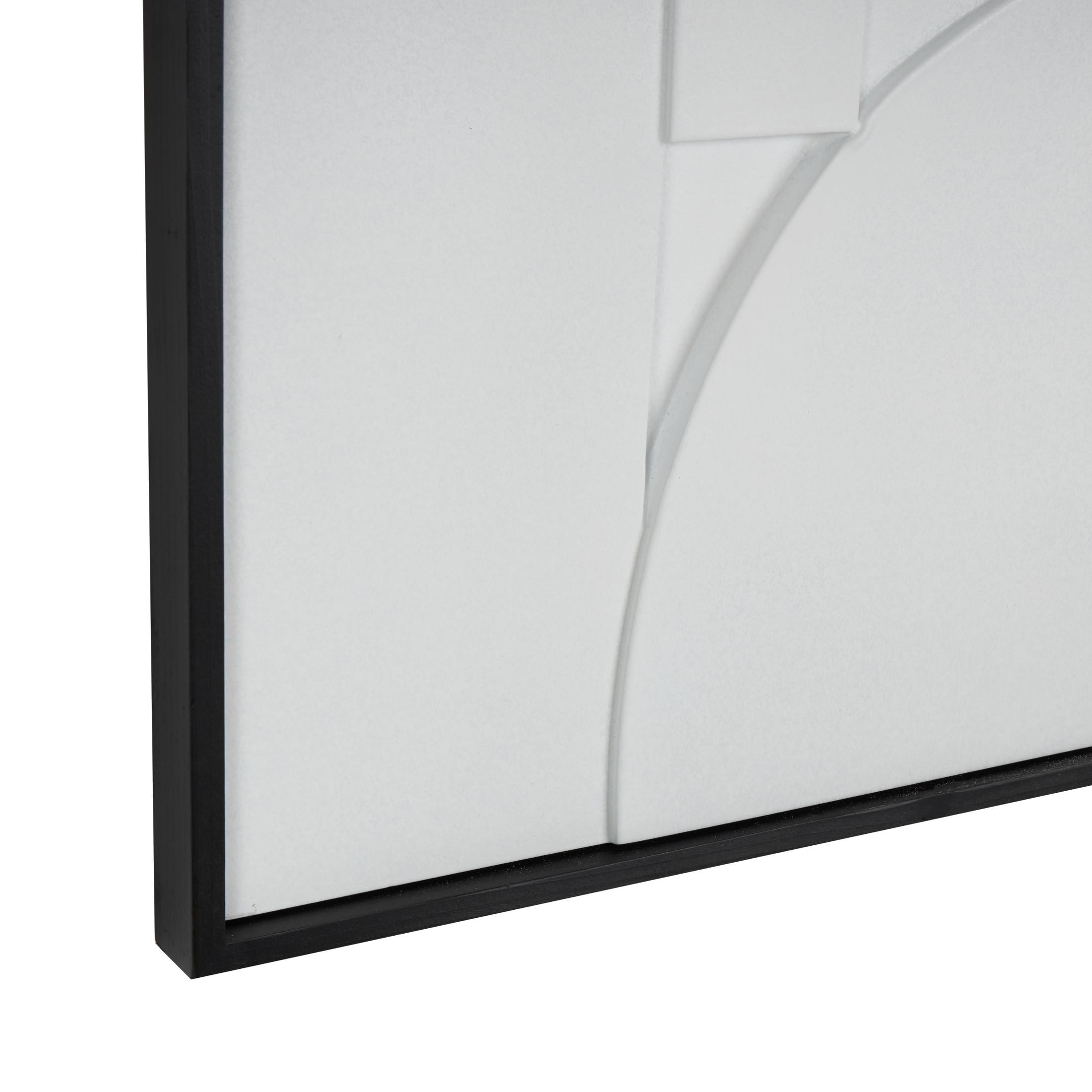 26" x 31" Dimensional Curved Art Deco Geometric Framed Wall Art with Black Wooden Frame, by DecMode