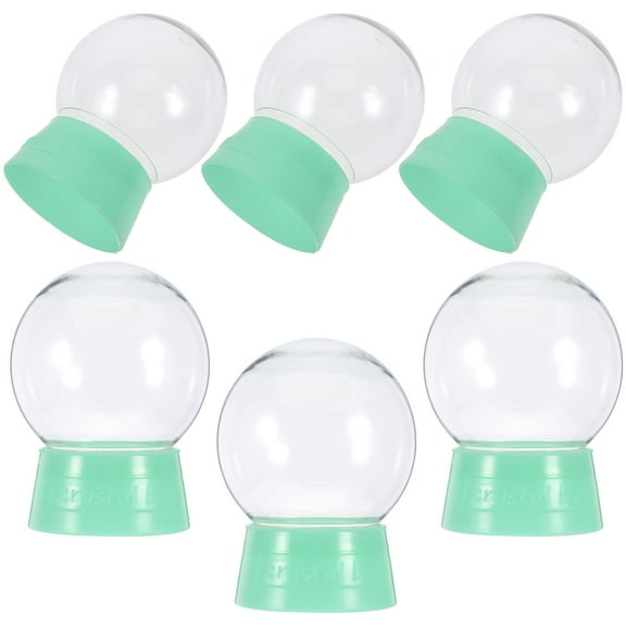 KONTONTY 6-Pack Clear Plastic Snow Globe Kit Spheres for Crafting and Decoration Use