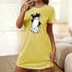 thumbnail image 1 of Camisón corto de talla grande para mujer, camisón de manga corta con estampado de pecho a la moda, camisón para mujer, 1 of 5