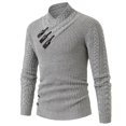 thumbnail image 3 of fvwitlyh Rainbow Sweater Men's Shawl Collar Pullovers Slim Fit Button Cable Knit Black Sweater Pockets, 3 of 5