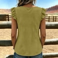 thumbnail image 4 of Ashirexll Tops for Women Trendy Casual Loose Fashion Sleeveless V-Neck Button Up Pullover Top for Summer, 4 of 5