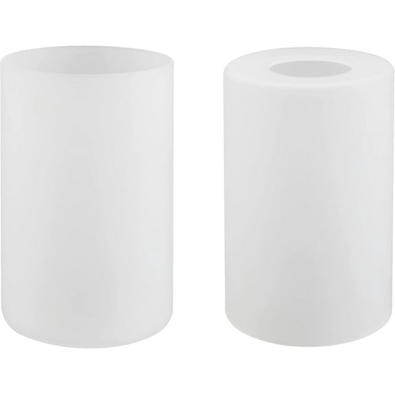 Aspen Creative 23613-02,Frosted Cylinder Glass Shade.3-1/2"Dia x 5-1/2"H / Center Hole:42mm.Set of 2.